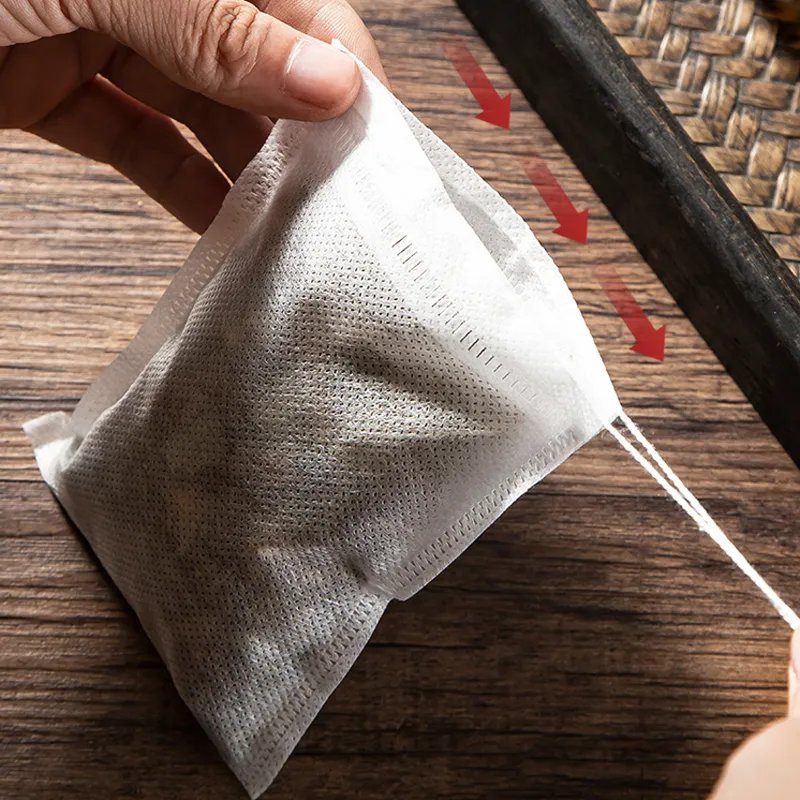 100Pcs/lot Disposable Tea Bags Empty Tea Bag with String Heal Seal Filter Paper for Herb Teabags for Loose Tea